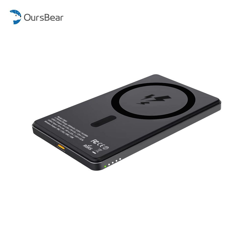 Hot Selling Mini Slim Ultra Thin Oem Power Bank 15w Magnetic Wireless Power Bank 5000mAh