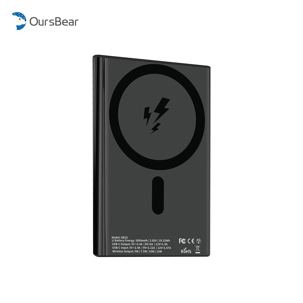 Wholesale Light Thin Slim Design 5000mah Magnetic Wireless Power Bank Fast Charging Pd20w Type-C Mini Powerbank