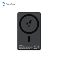 Hot Selling Mini Slim Ultra Thin Oem Power Bank 15w Magnetic Wireless Power Bank 5000mAh